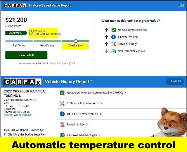 used 2022 Chrysler Pacifica car, priced at $21,200