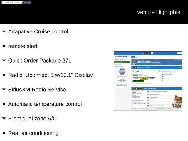used 2022 Chrysler Pacifica car, priced at $26,000