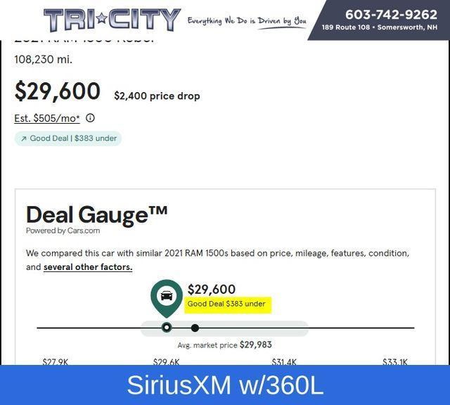used 2021 Ram 1500 car, priced at $29,600