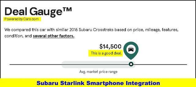 used 2016 Subaru Crosstrek car, priced at $14,500