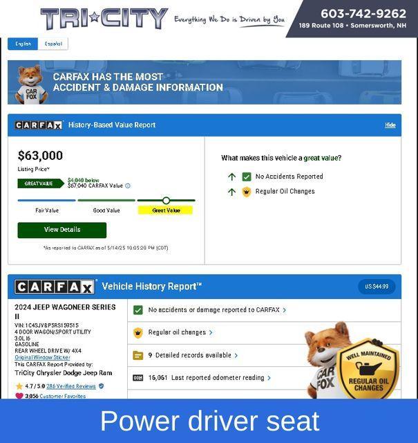 used 2024 Jeep Wagoneer car, priced at $63,000