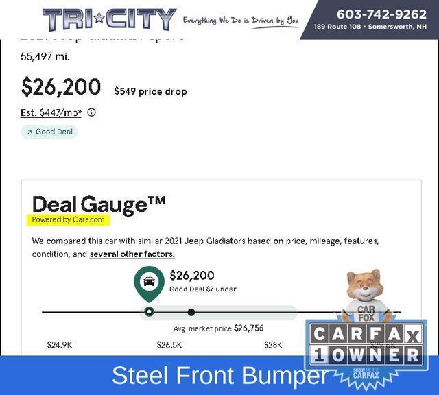 used 2021 Jeep Gladiator car, priced at $26,200