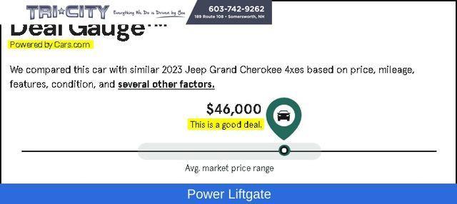 used 2023 Jeep Grand Cherokee 4xe car, priced at $46,000