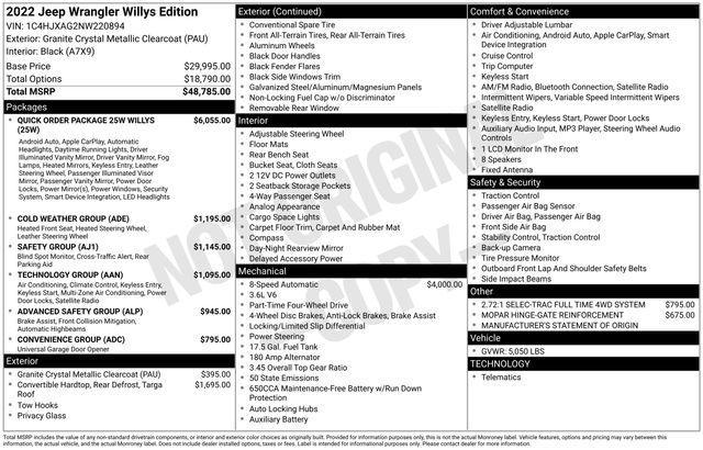 used 2022 Jeep Wrangler car