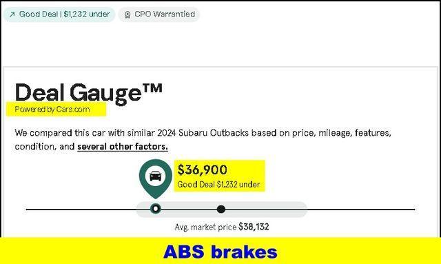 used 2024 Subaru Outback car, priced at $36,900