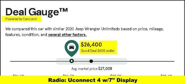 used 2020 Jeep Wrangler Unlimited car, priced at $26,400