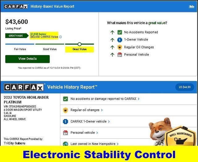 used 2023 Toyota Highlander car, priced at $43,600