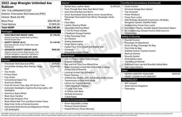 used 2022 Jeep Wrangler Unlimited 4xe car, priced at $38,000