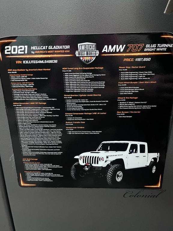 used 2021 Jeep Gladiator car, priced at $110,000