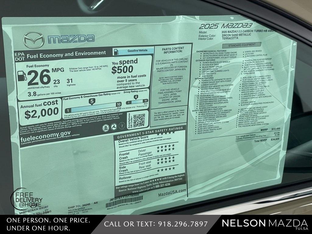 new 2025 Mazda Mazda3 car, priced at $34,635