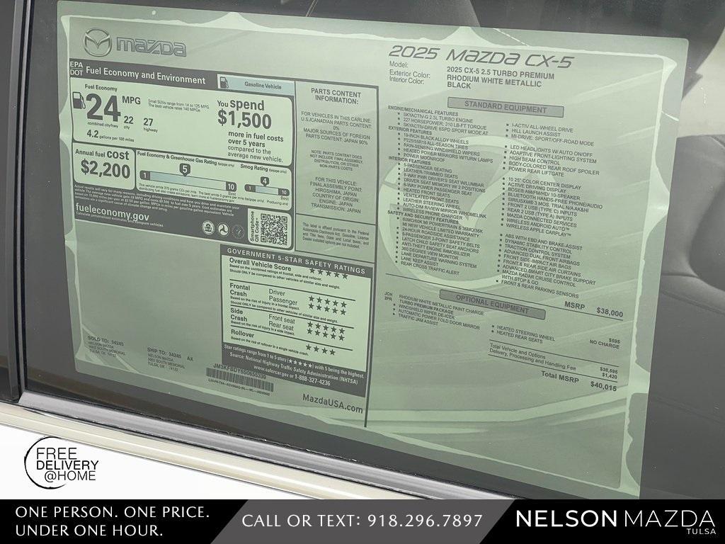 new 2025 Mazda CX-5 car, priced at $40,015