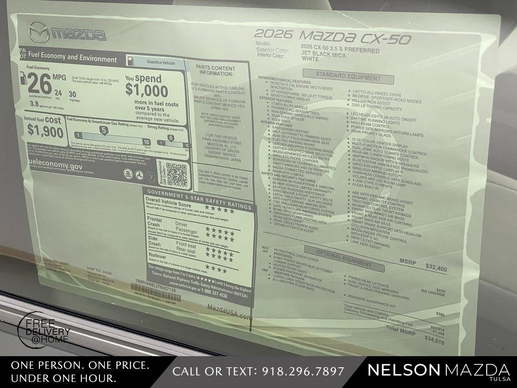 new 2026 Mazda CX-50 car, priced at $33,577