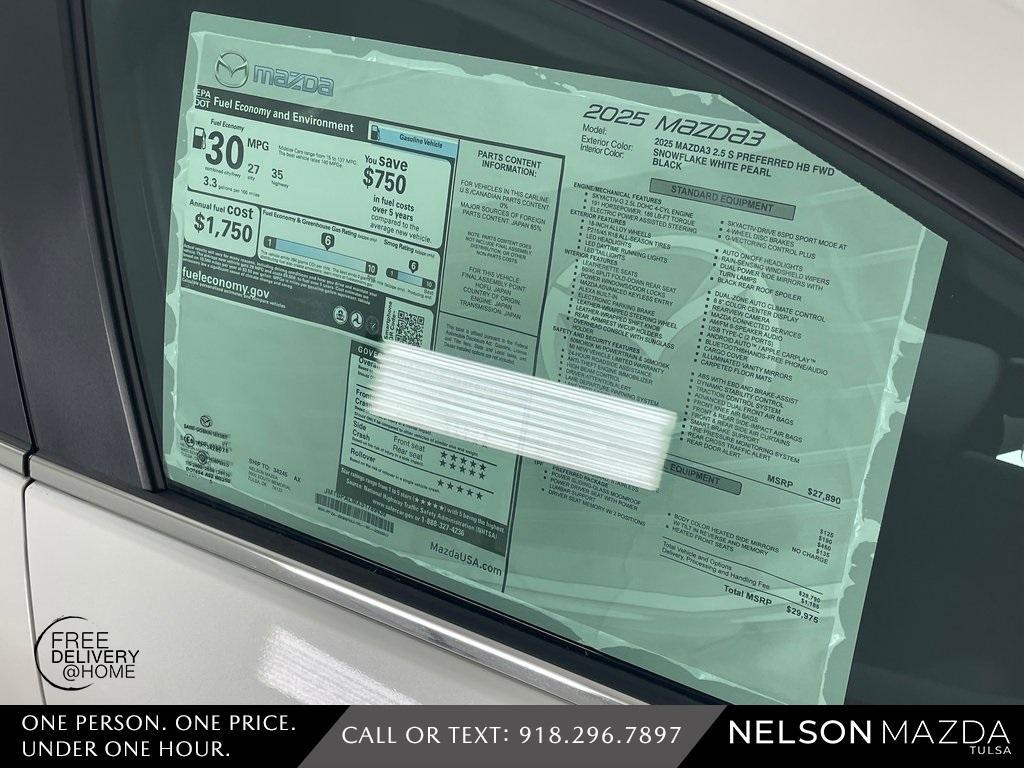 new 2025 Mazda Mazda3 car, priced at $29,125