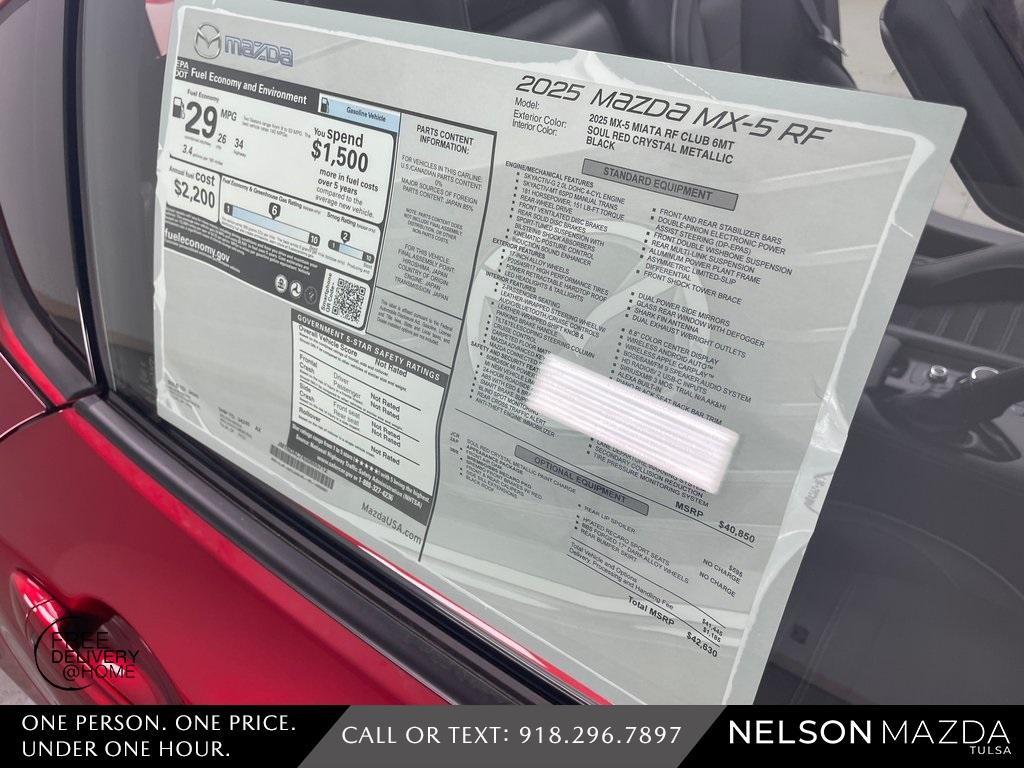 new 2025 Mazda MX-5 Miata RF car, priced at $41,525