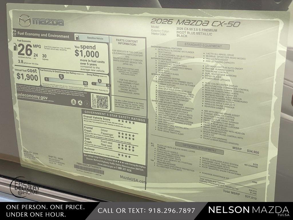 new 2026 Mazda CX-50 car, priced at $36,014
