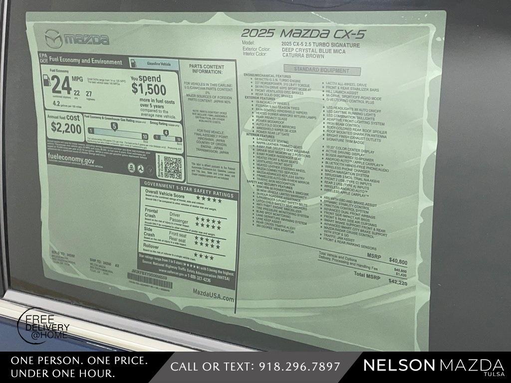 new 2025 Mazda CX-5 car, priced at $42,220
