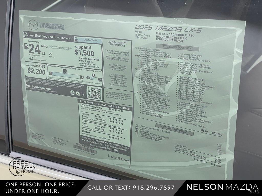 new 2025 Mazda CX-5 car, priced at $39,150