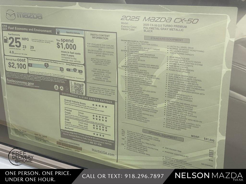 new 2025 Mazda CX-50 car, priced at $43,835