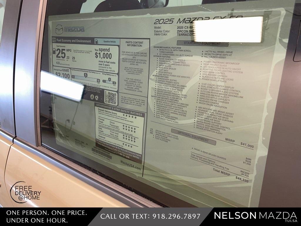 new 2025 Mazda CX-50 car, priced at $43,880