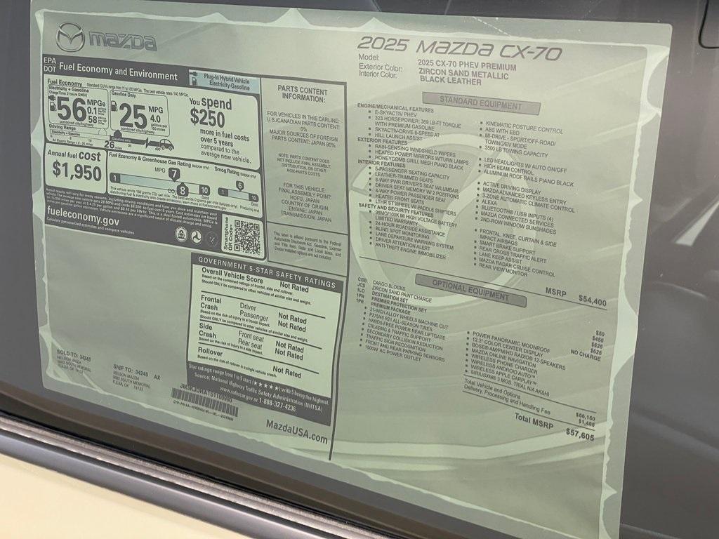 new 2025 Mazda CX-70 car, priced at $56,926