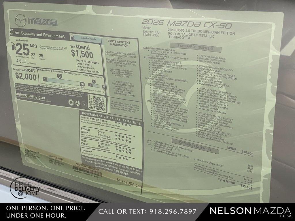 new 2026 Mazda CX-50 car, priced at $42,605