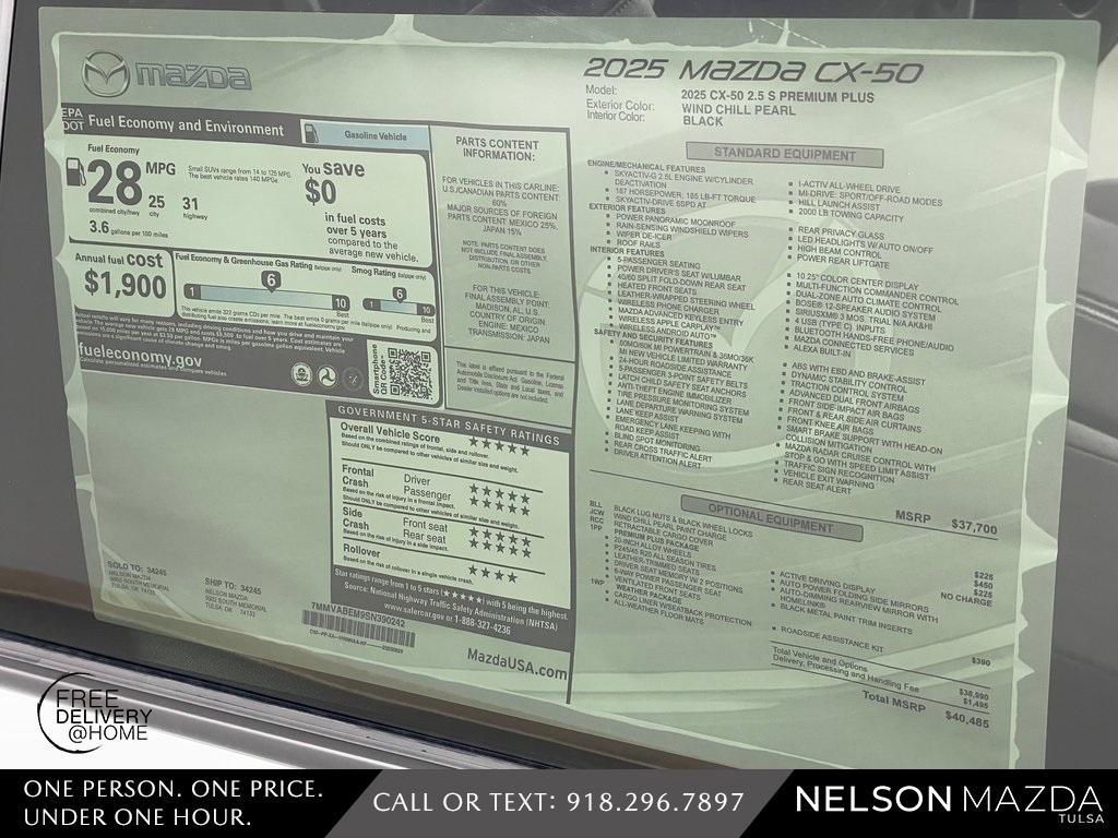 new 2025 Mazda CX-50 car, priced at $41,480