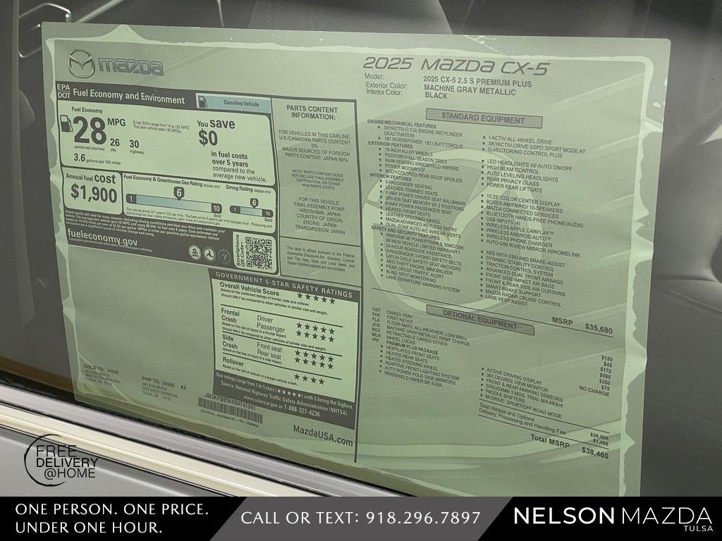 new 2025 Mazda CX-5 car, priced at $37,460