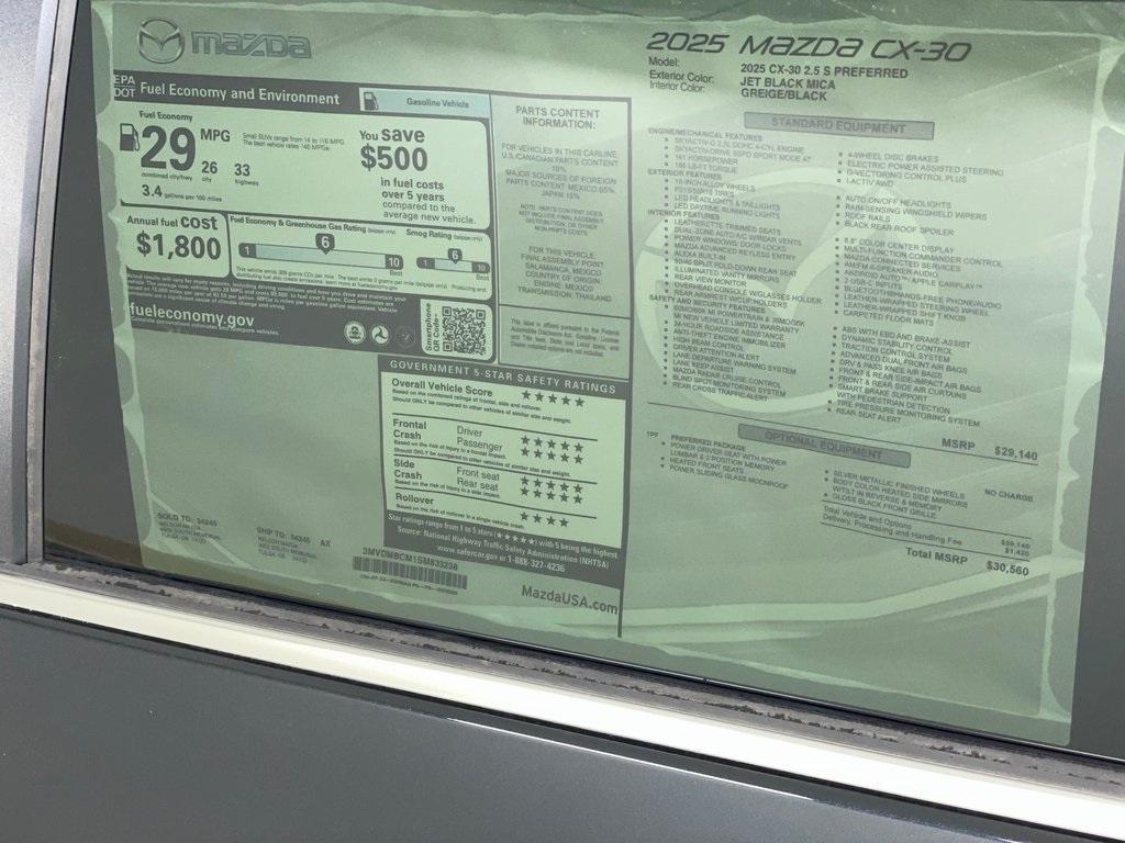 new 2025 Mazda CX-30 car, priced at $30,260