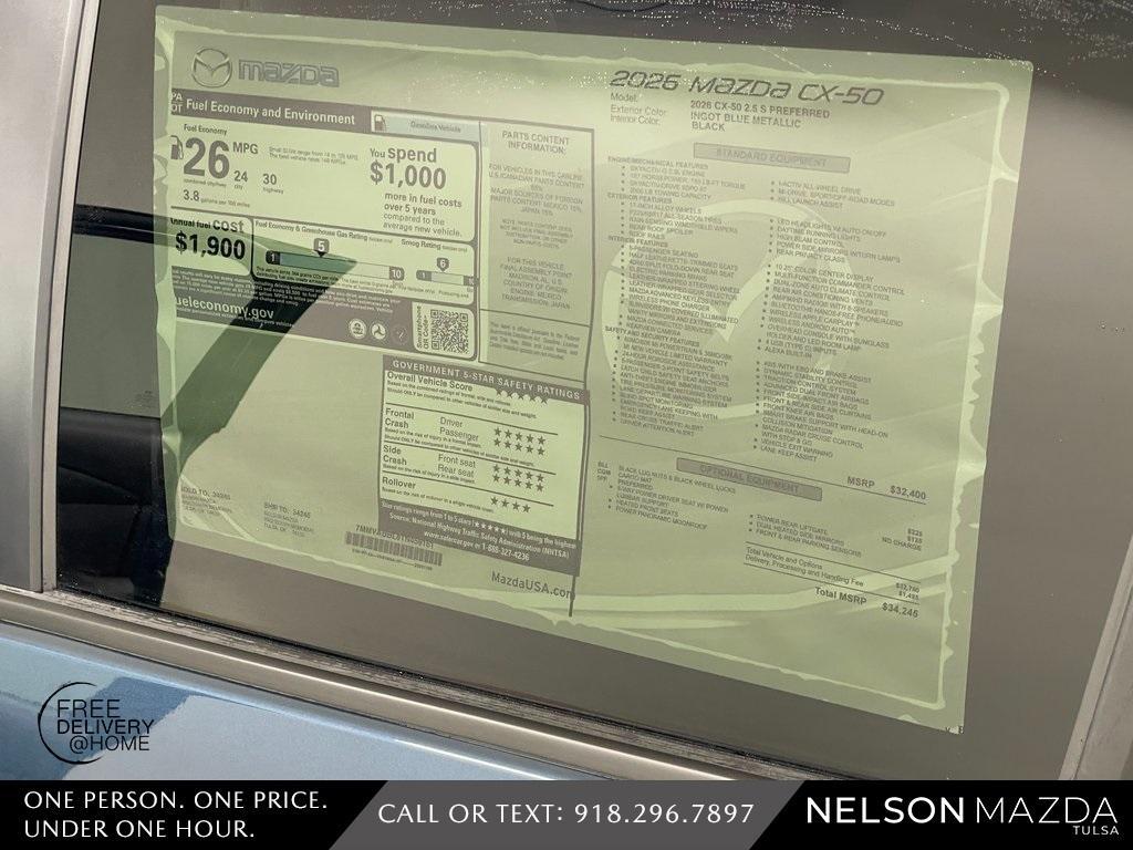 new 2026 Mazda CX-50 car, priced at $33,365