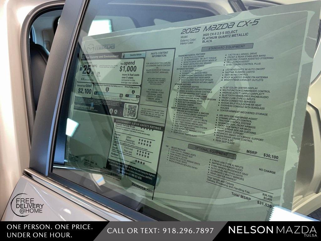 new 2025 Mazda CX-5 car, priced at $31,520