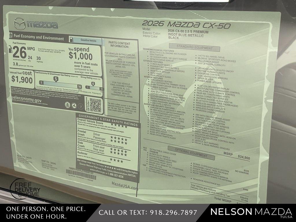 new 2026 Mazda CX-50 car, priced at $36,014