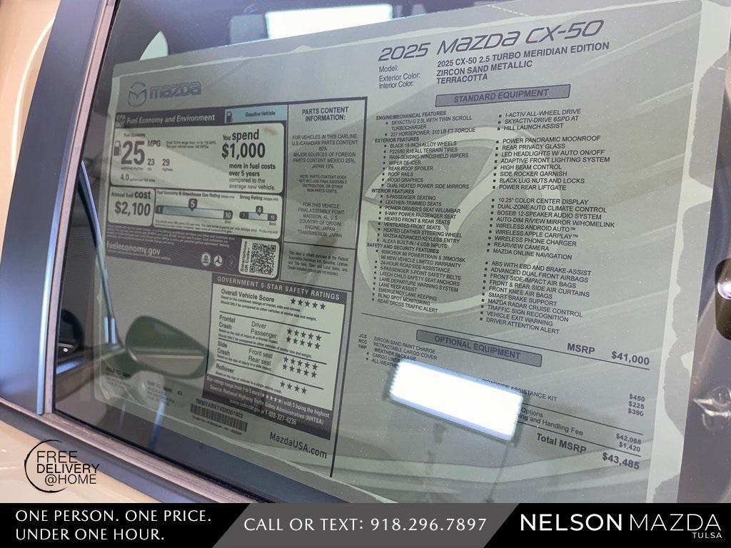 new 2025 Mazda CX-50 car, priced at $41,985