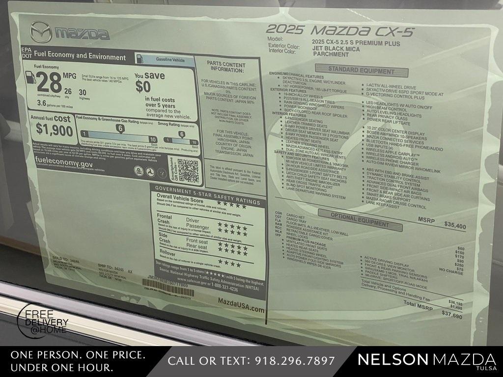 new 2025 Mazda CX-5 car, priced at $36,690