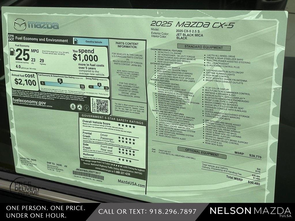 new 2025 Mazda CX-5 car, priced at $29,230