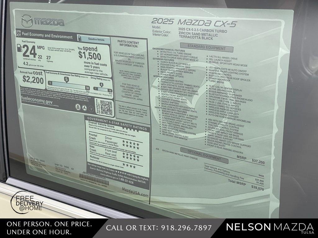 new 2025 Mazda CX-5 car, priced at $37,591