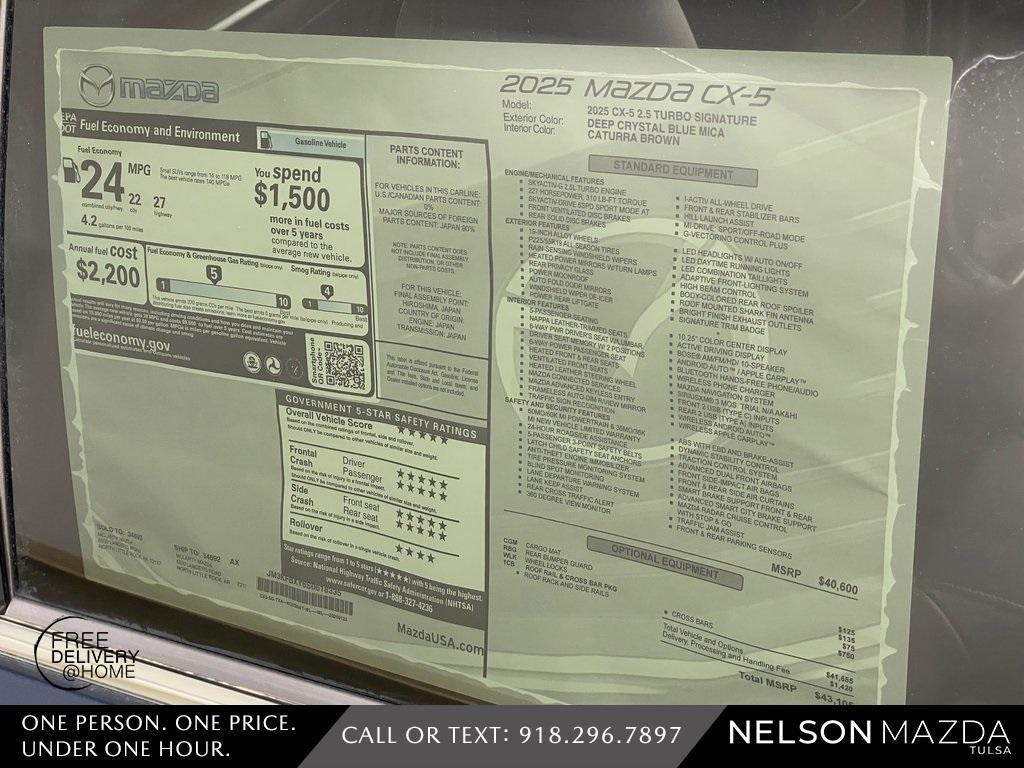 new 2025 Mazda CX-5 car, priced at $42,605