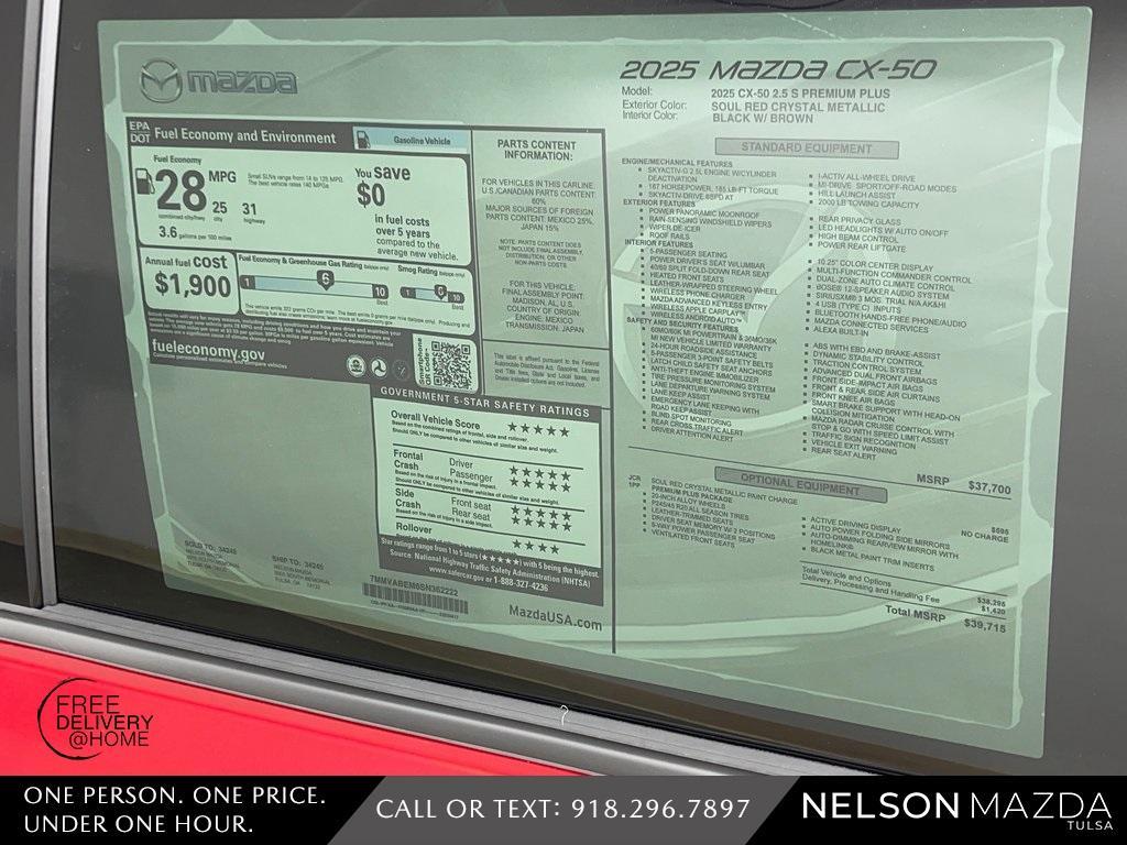 new 2025 Mazda CX-50 car, priced at $37,707