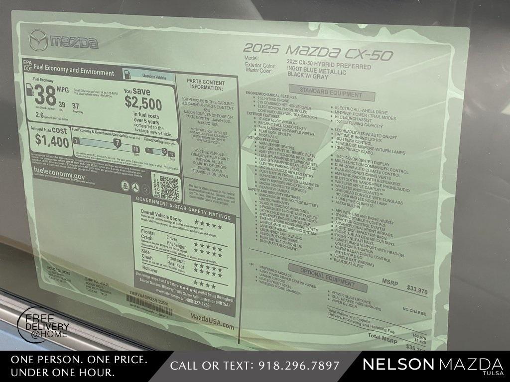 new 2025 Mazda CX-50 Hybrid car, priced at $34,541