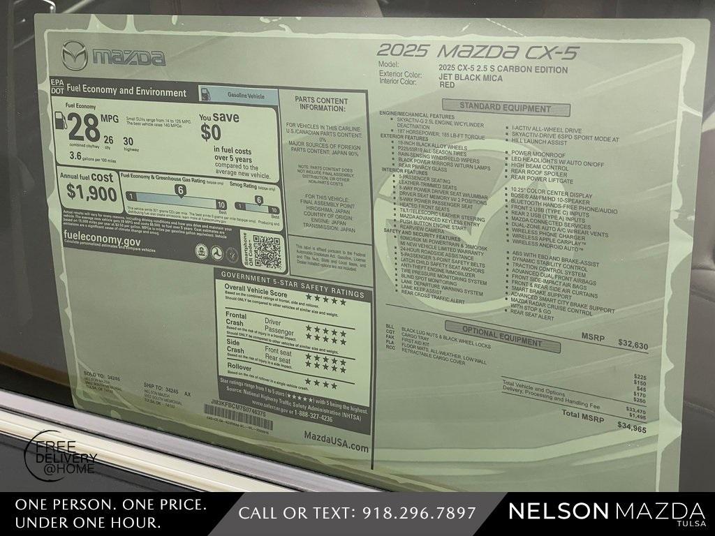 new 2025 Mazda CX-5 car, priced at $33,965