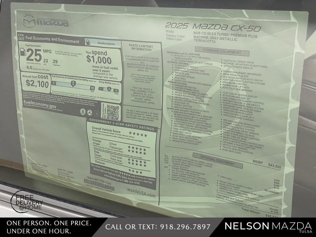 new 2025 Mazda CX-50 car, priced at $45,075