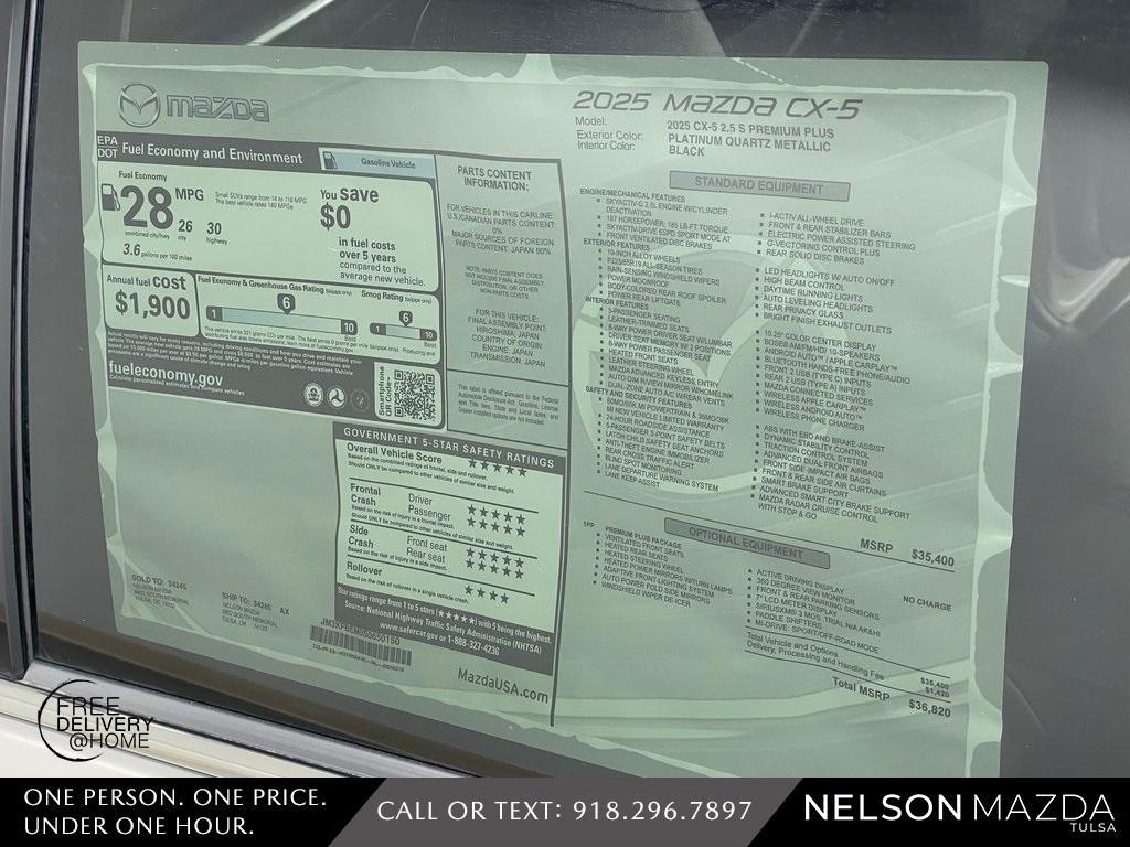 new 2025 Mazda CX-5 car, priced at $36,370