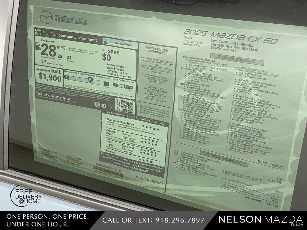 new 2025 Mazda CX-50 car, priced at $35,085