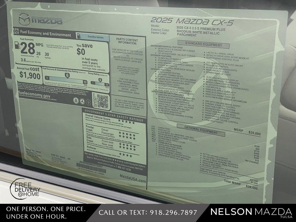 new 2025 Mazda CX-5 car, priced at $37,595