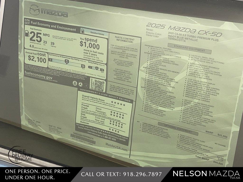 new 2025 Mazda CX-50 car, priced at $43,920