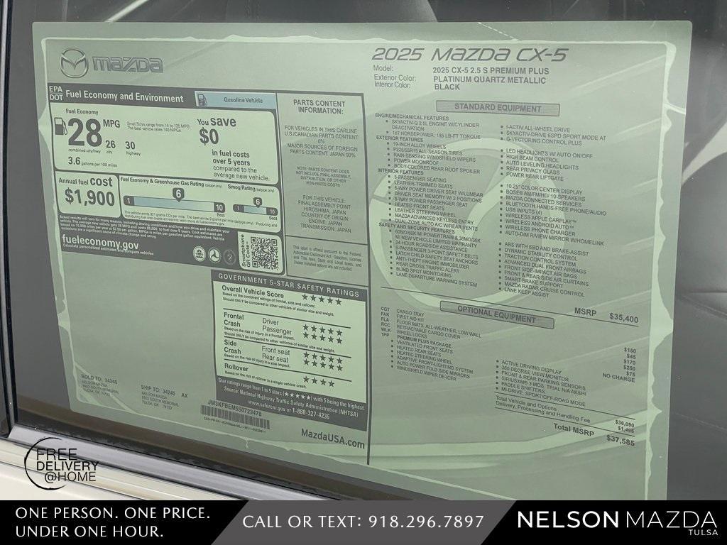 new 2025 Mazda CX-5 car, priced at $36,585