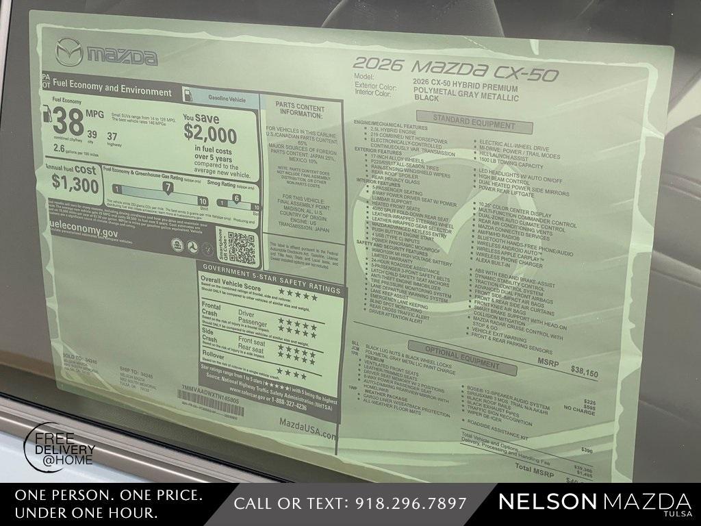 new 2026 Mazda CX-50 car, priced at $40,355