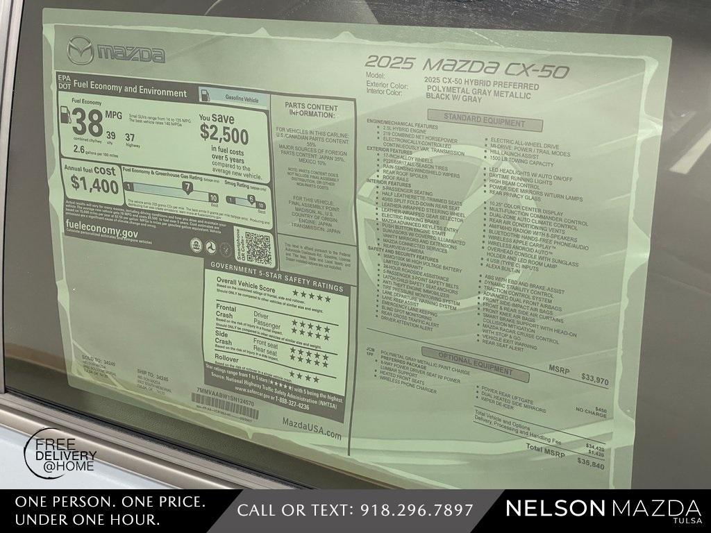new 2025 Mazda CX-50 Hybrid car, priced at $34,840