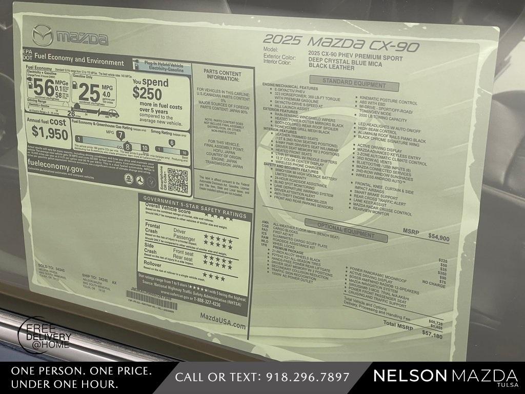 new 2025 Mazda CX-90 PHEV car, priced at $53,642