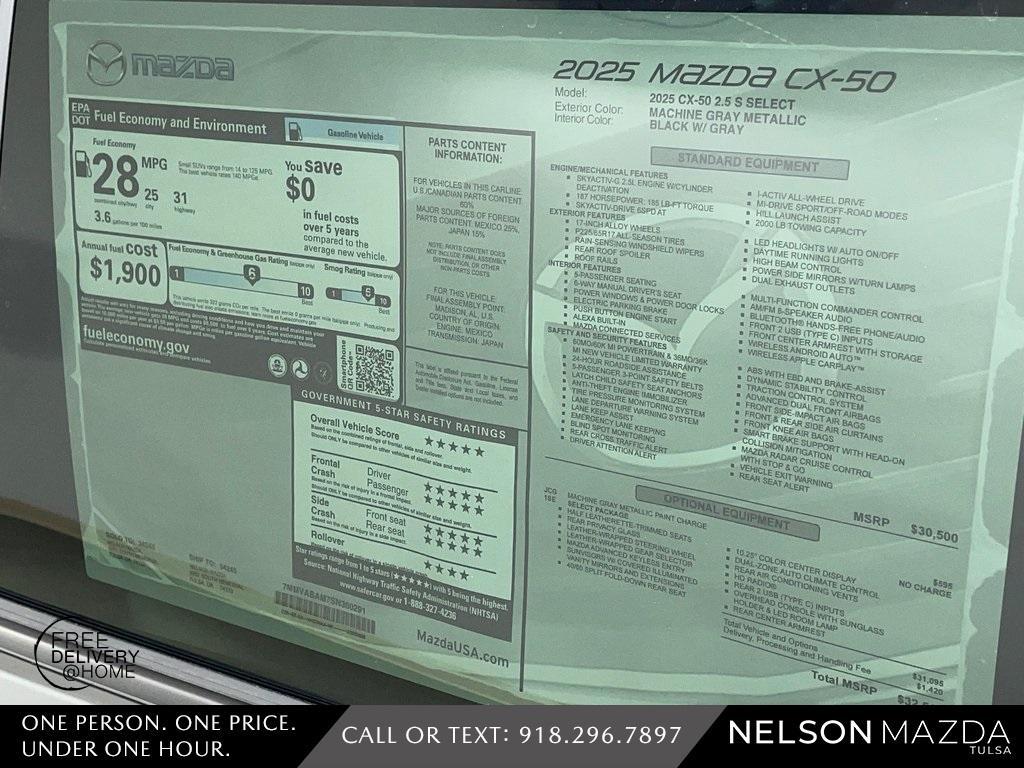 new 2025 Mazda CX-50 car, priced at $32,215