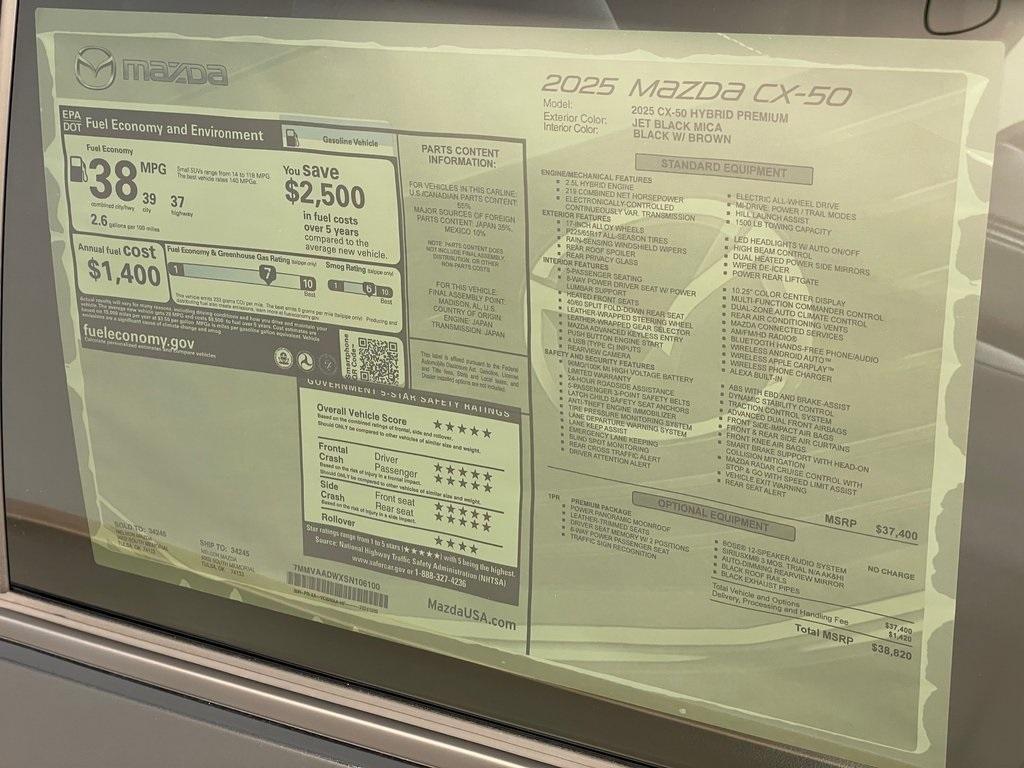 new 2025 Mazda CX-50 Hybrid car, priced at $37,885